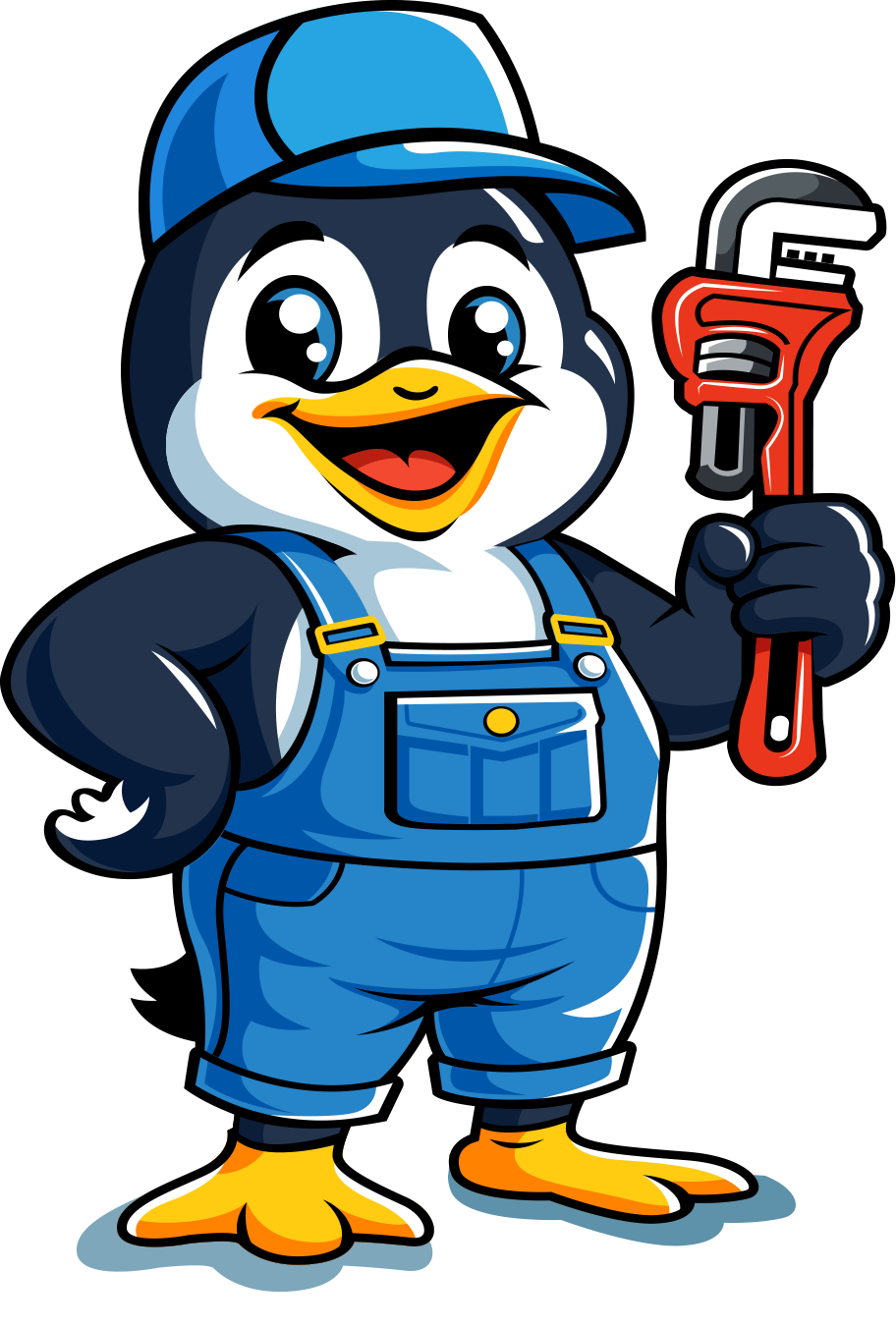 Drain & Simple penguin mascot